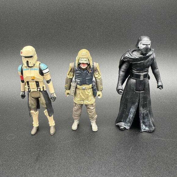 Lot Of 3 Mini Star Wars Action Figures Kylo Ren Rebel Pao Scarif Stormtrooper - Picture 1 of 7